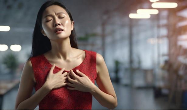 Đau ngực là 1 trong các triệu chứng của căn bệnh nhồi máu cơ tim không tắc nghẽn động mạch