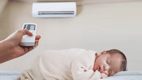 Should a child with a fever lie in an air-conditioner?