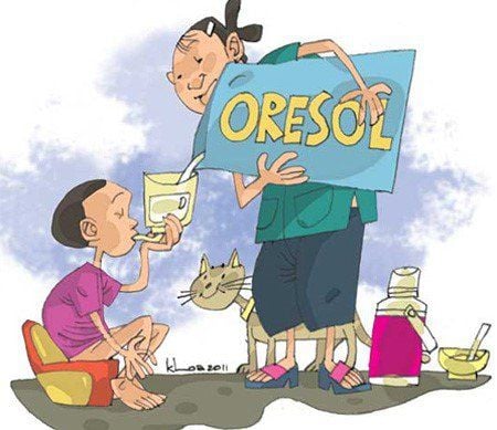 
Give children plenty of water and Oresol to avoid dehydration caused by acute diarrhea
