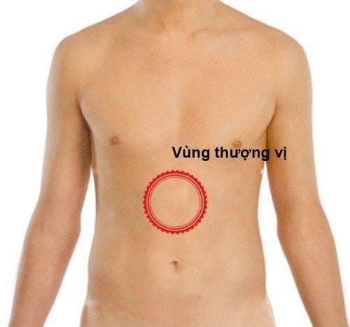 
Vị trí vùng thượng vị trên cơ thể
