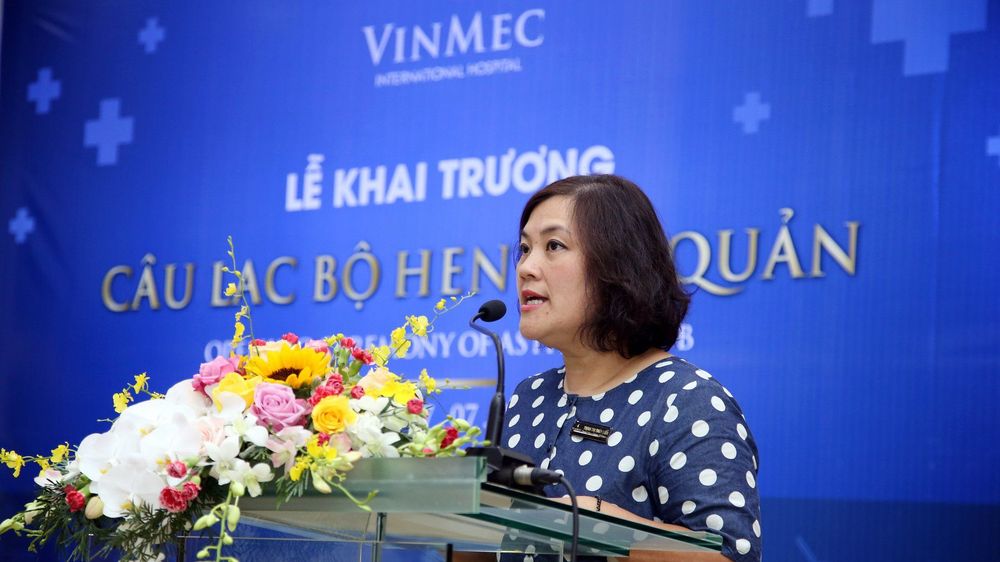 
Đại diện BLĐ Bệnh viện ĐKQT Vinmec Times City phát biểu khai mạc
