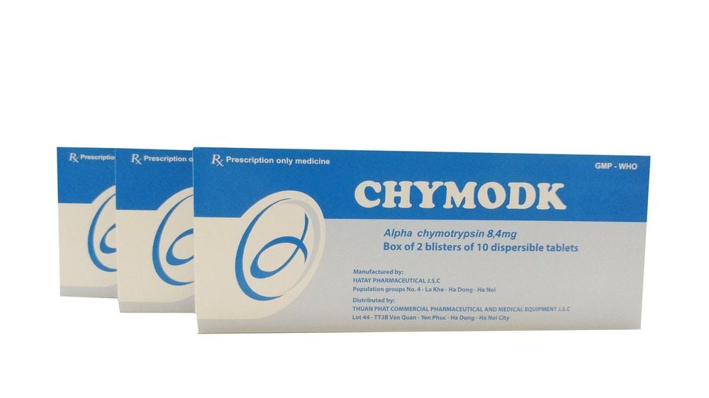 
Thuốc Chymodk có thành phần là Alpha Chymotrypsin-
