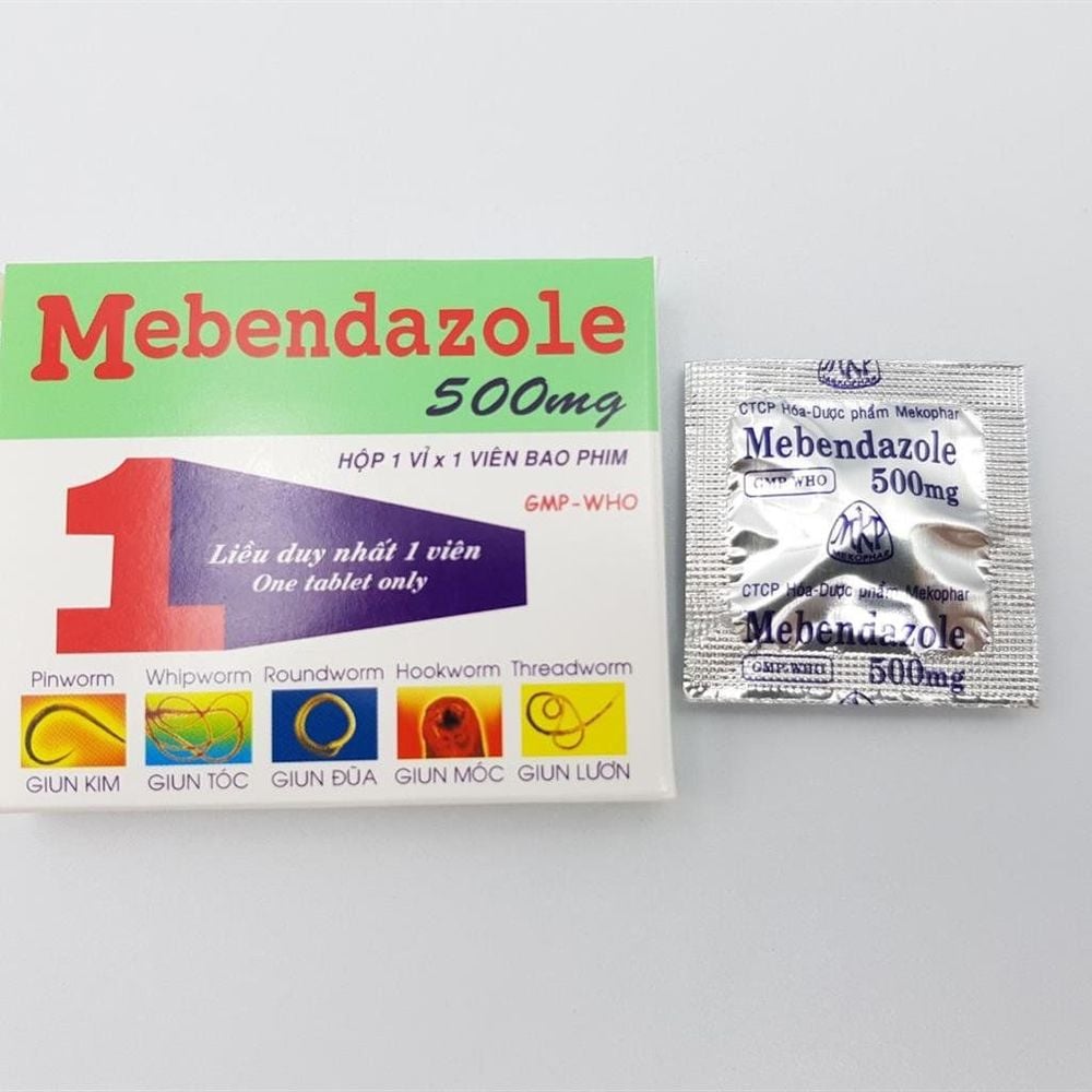 
Mebendazole 500mg được dùng để tẩy giun, xổ giun định kỳ, chỉ cần nhai nuốt 1 viên/lần
