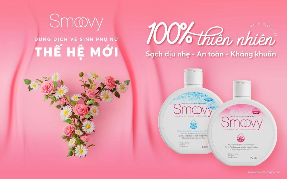 
Dung dịch vệ sinh phụ nữ thế hệ mới Smoovy chiết xuất 100% các thành phần từ thiên nhiên
