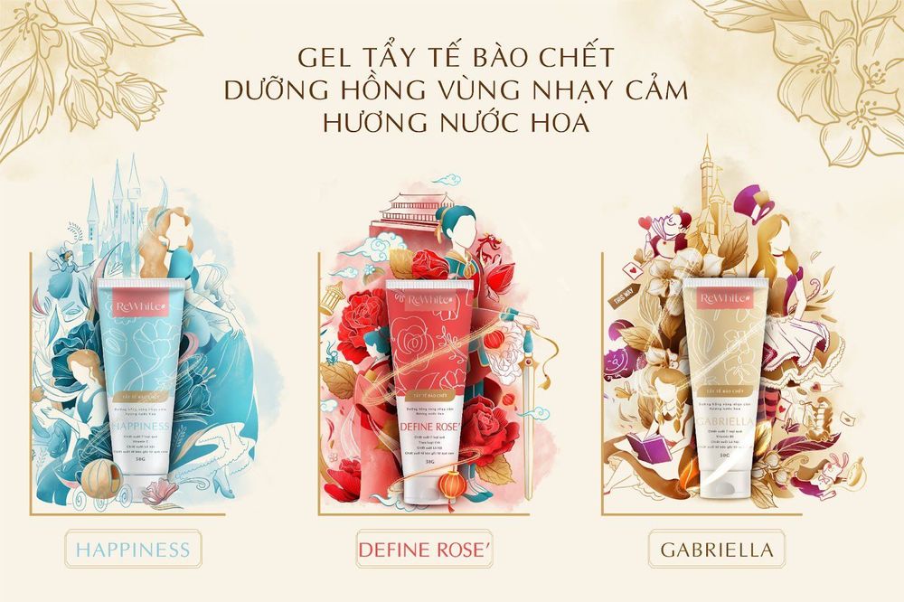 
3 dòng sản phẩm Gel tẩy tế bào chết Rewhitez cho vùng da nhạy cảm với mùi hương dịu nhẹ khác nhau
