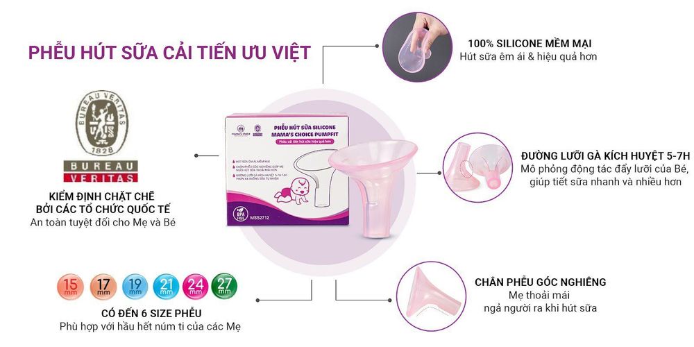 
Phễu hút sữa có sự cải tiến về chất lượng và kiểu dáng mang tới sự thuận tiện khi dùng
