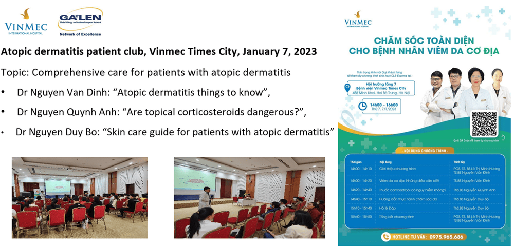 Atopic dermatitis patient club, Vinmec Times City, January 7, 2023