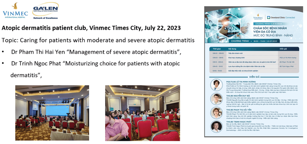 Atopic dermatitis patient club, Vinmec Times City, July 22, 2023