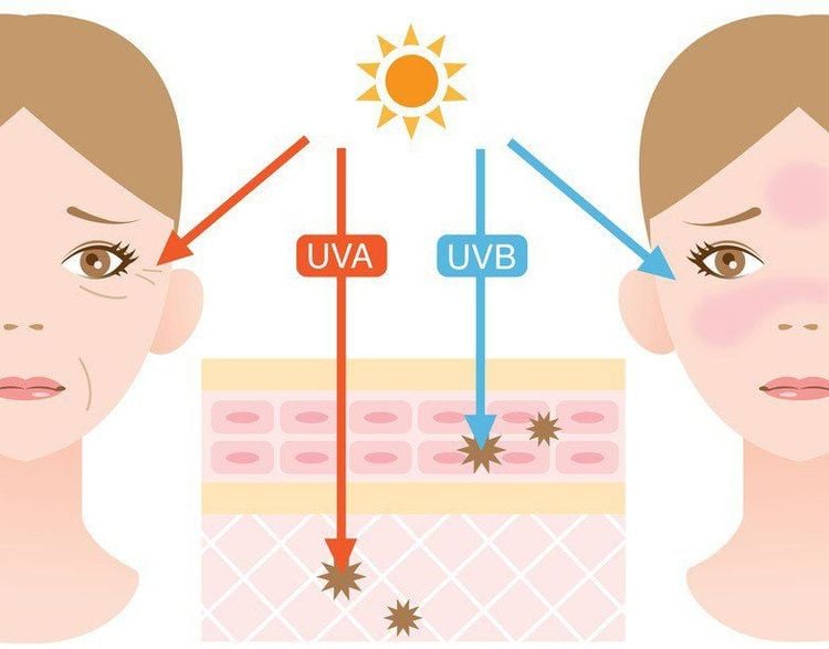 Sự phá hủy của ánh nắng mặt trời đối với làn da của bạn