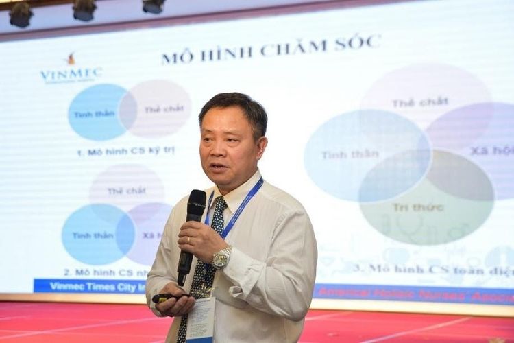 
TS Trần Quang Huy – GĐ Điều dưỡng Vinmec báo cáo về mô hình chăm sóc theo đội.
