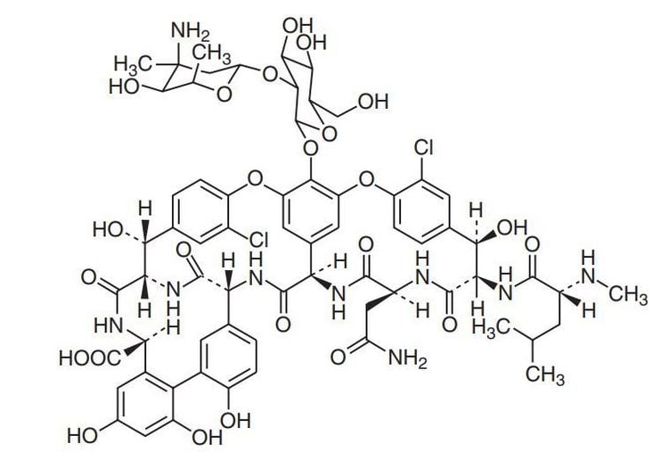 
Hình 1. Cấu trúc phân tử vancomycin
