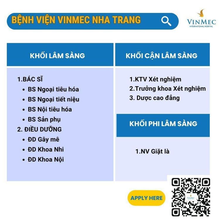 
Tuyển dụng Bệnh viện Vinmec Nha Trang
