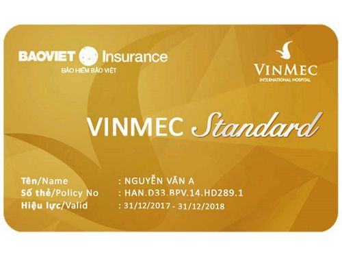 Users and details of benefits of Vinmec Standard insurance card