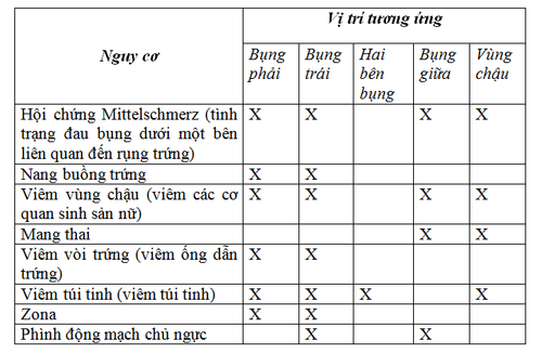 
Các nguyên nhân phổ biến gây đau bụng dưới.
