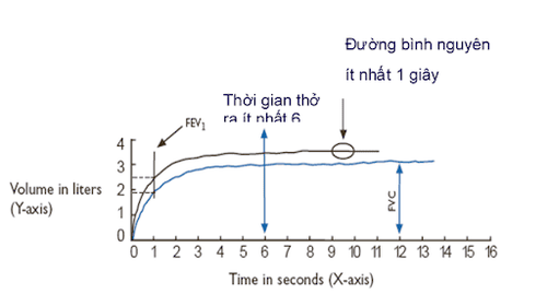 
Kết quả sau khi đo chức năng thông khí phổi bằng phế dung kế
