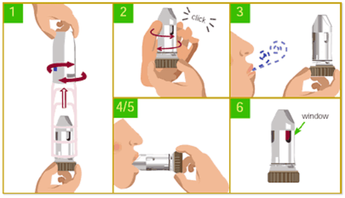 Inhaled inhaler in asthma control