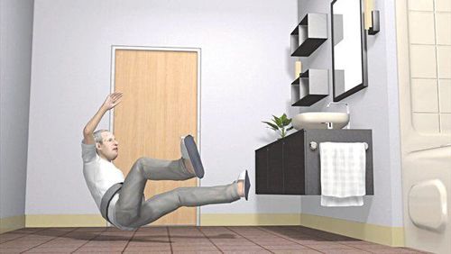 Why and where are the elderly prone to falls?