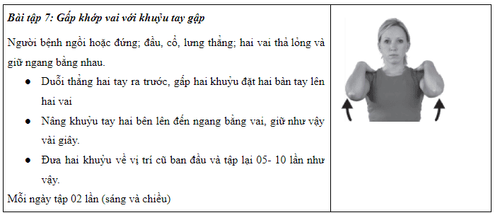 Bài tập phục hồi chức năng sau điều trị ung thư vú