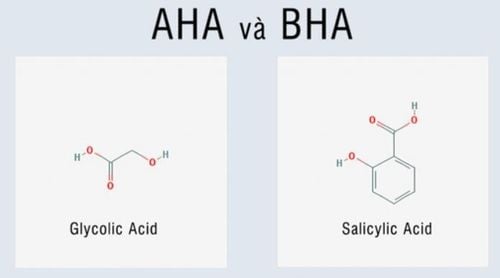 
Cấu trúc của AHA và BHA có trong một số loại mỹ phẩm
