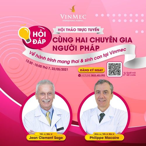 Hai chuyên gia người Pháp giải đáp trực tuyến về hành trình mang thai và sinh con nhẹ nhàng tại Vinmec