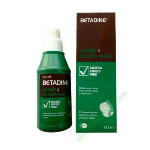 
Dung dịch súc họng và súc miệng Betadine Gargle and Mouthwash 1%
