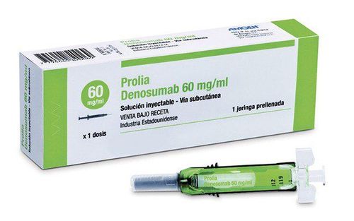 
Denosumab làm tăng mật độ xương và giảm tỷ lệ gãy xương sống, được chỉ định tiêm mỗi 6 tháng 1 lần.
