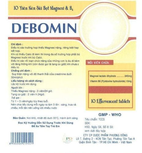 Công dụng thuốc Debomin