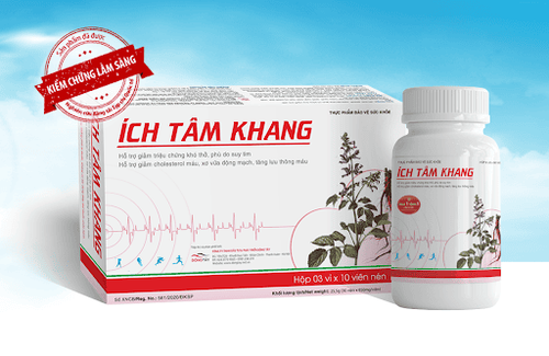 
Ích Tâm Khang là sản phẩm hỗ trợ chuyên biệt cho người bệnh tim mạch, suy tim
