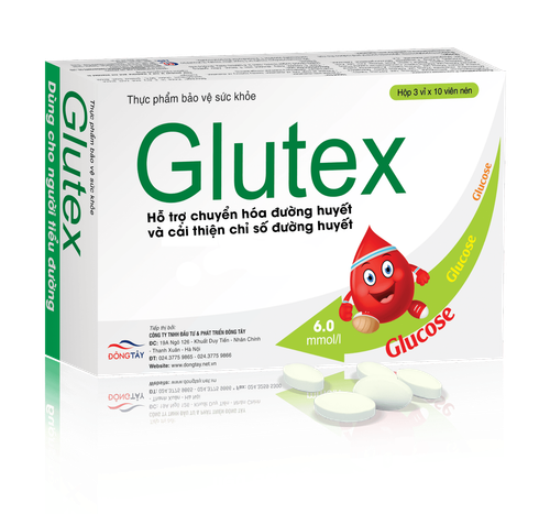 Glutex - Hỗ trợ hạ đường huyết, hạn chế biến chứng tiểu đường